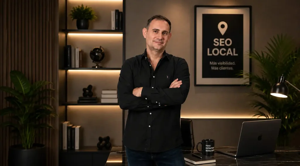 Javier, diseñador web y especialista SEO para psicólogos, en su despacho